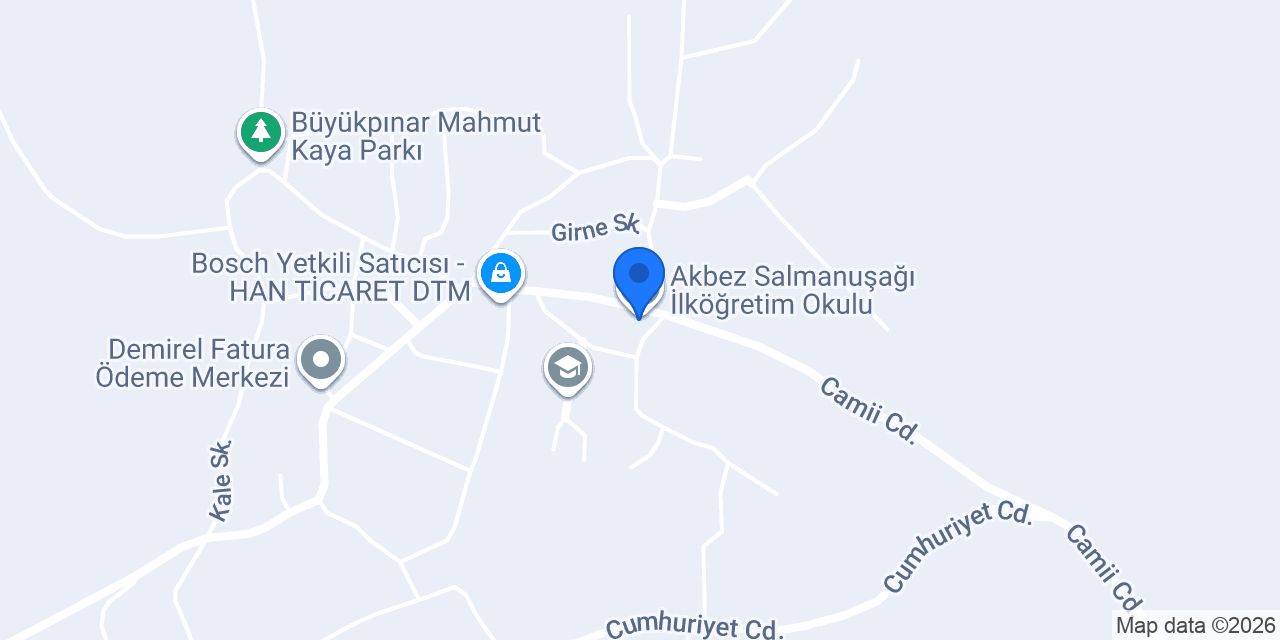 Akbez Salmanuşağı İlköğretim Okulu konumu