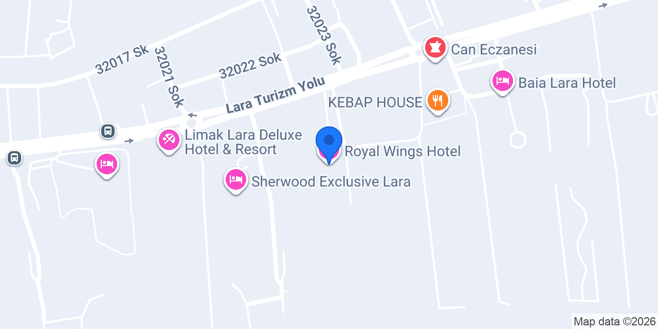Royal Wings Hotel konumu