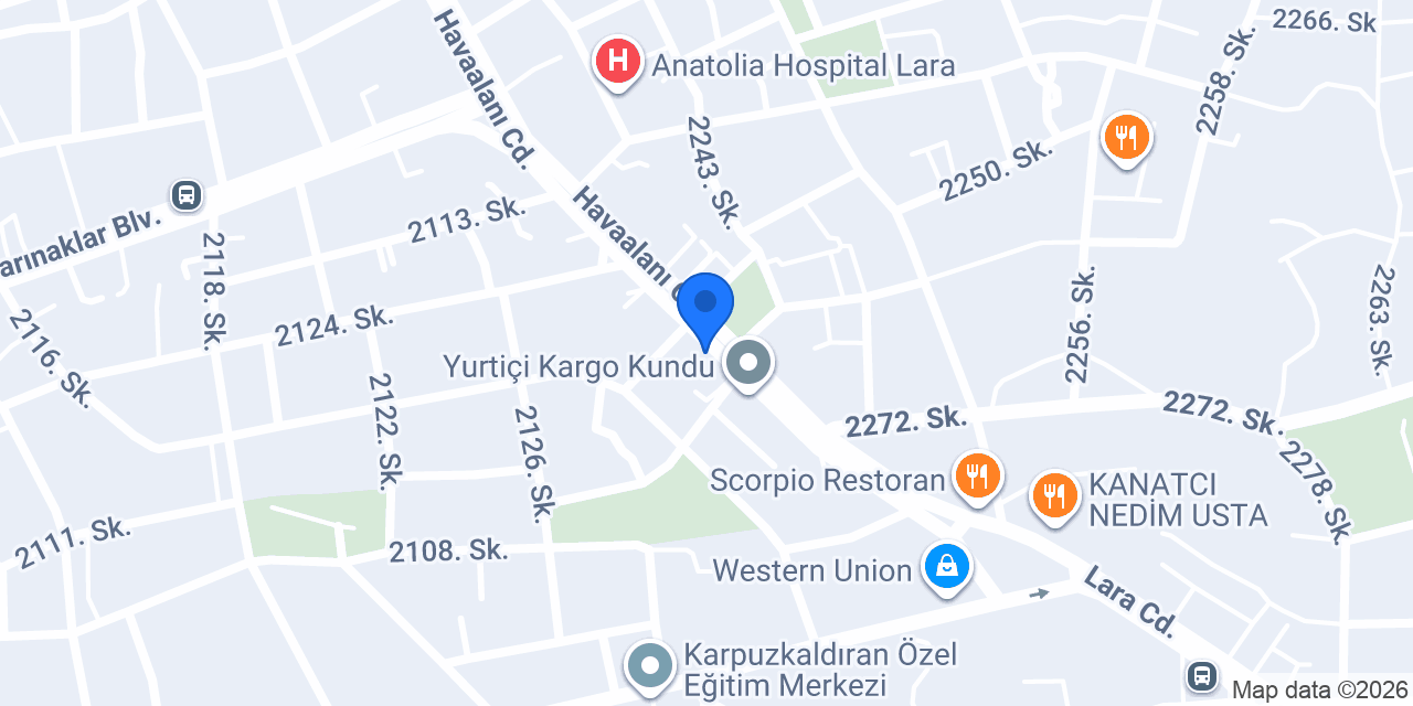 Zolotaya Korona Lara konumu
