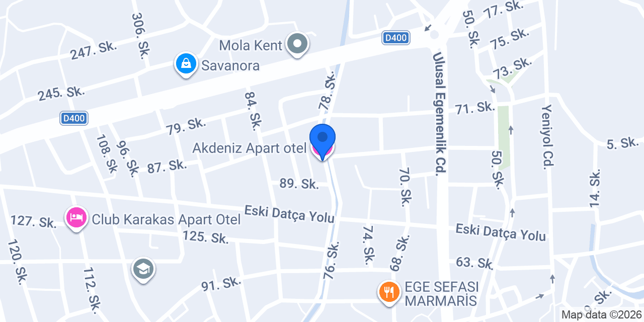 Akdeniz Apart otel konumu