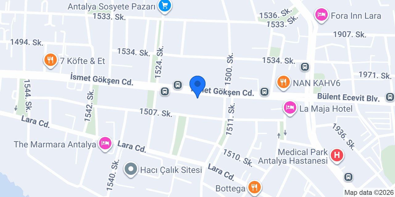Özbilgi Lara Özel Öğretim Kursu konumu