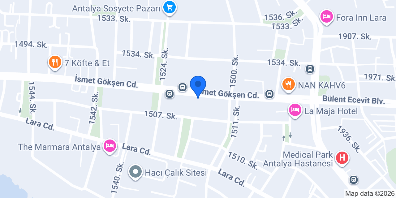 Pekiyi Unlu Mamülleri Lara konumu
