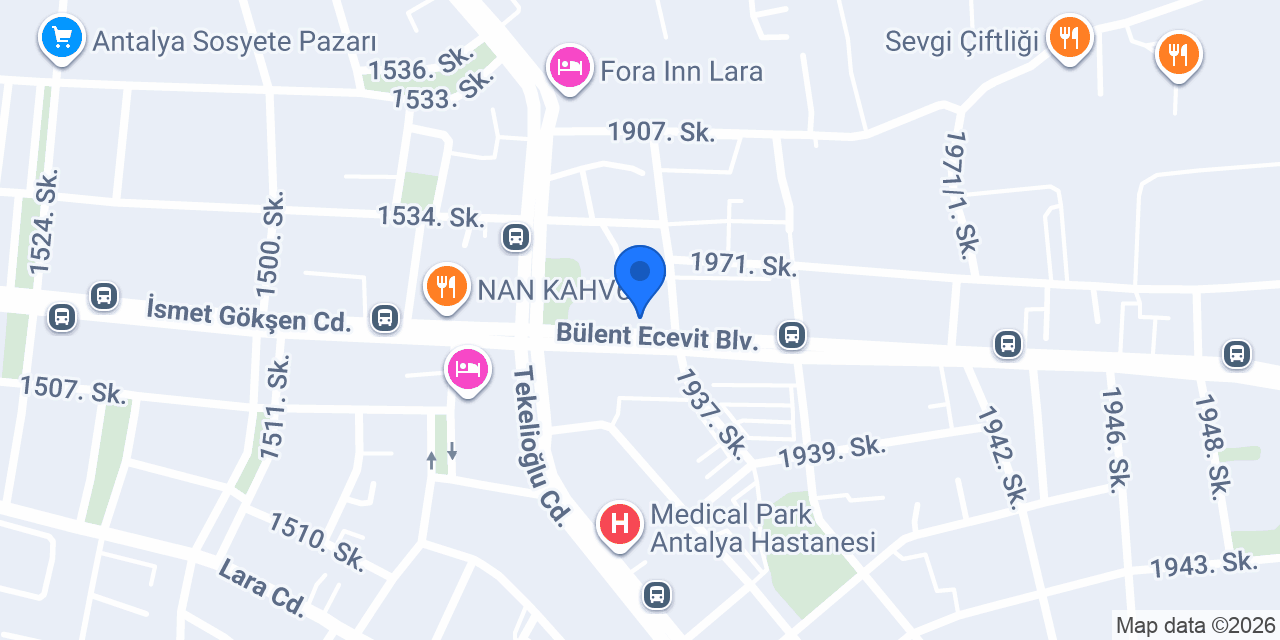 Antalya Veteriner Kliniği konumu