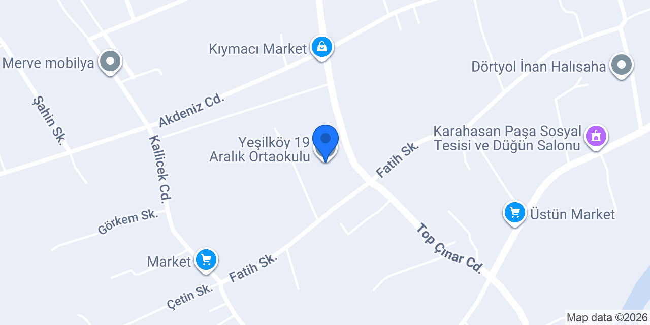 Yeşilköy 19 Aralık Ortaokulu konumu