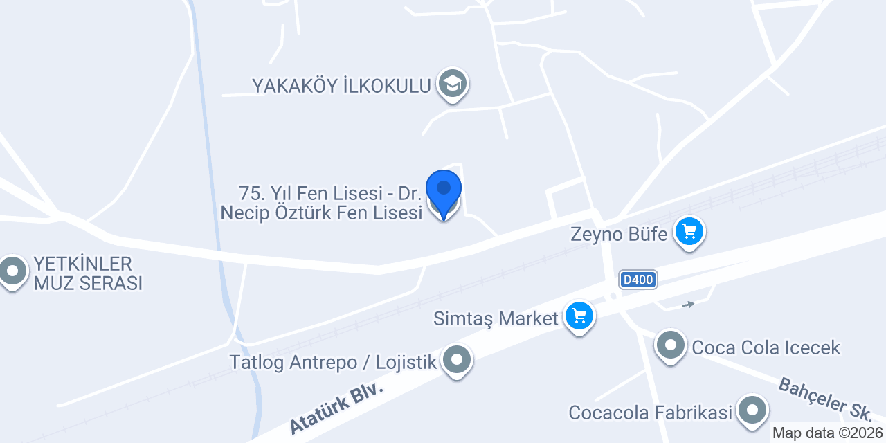 75. Yıl Fen Lisesi konumu