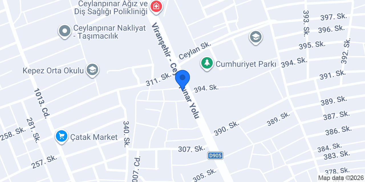 Ataoğlu Baklavaları Ceylanpınar konumu