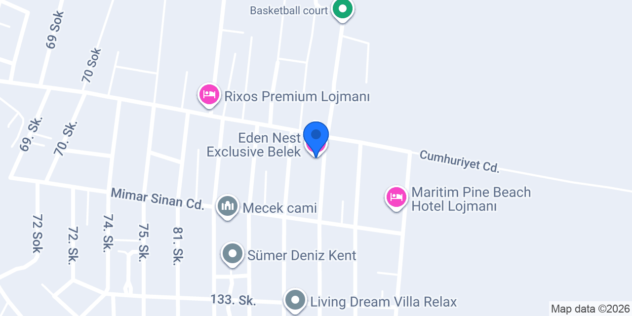 Eden Nest Exclusive Belek konumu
