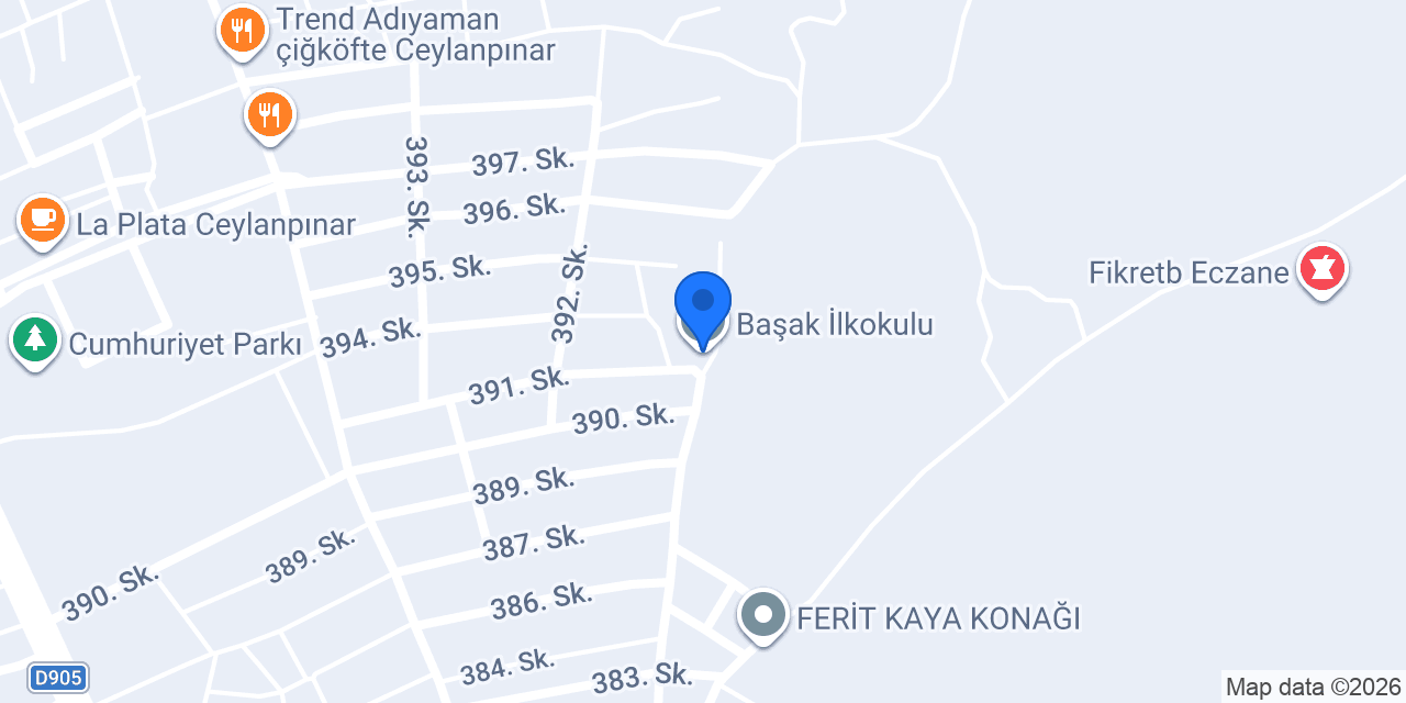 Başak İlkokulu konumu