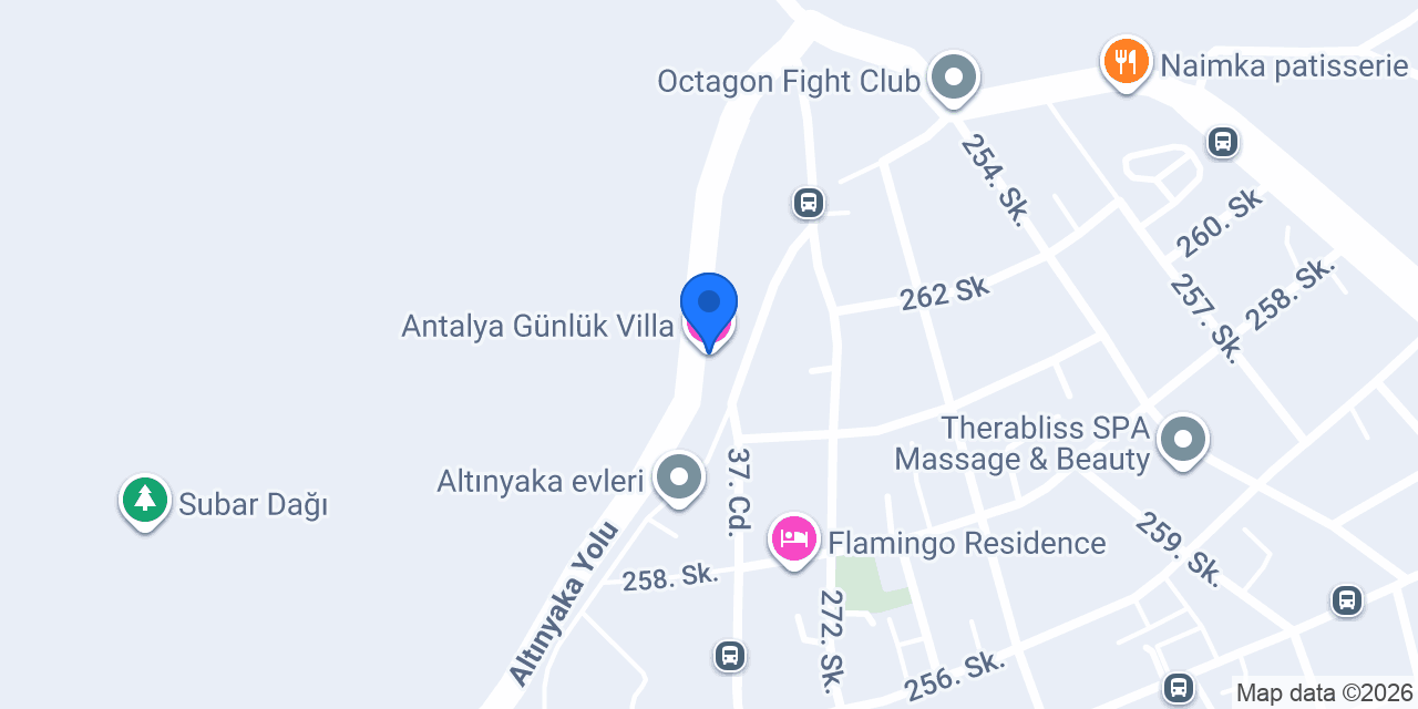 Antalya Günlük Villa konumu