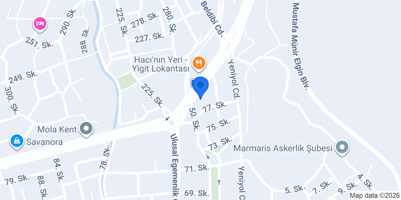 Uzev Hisar Mobilya Marmaris konumu