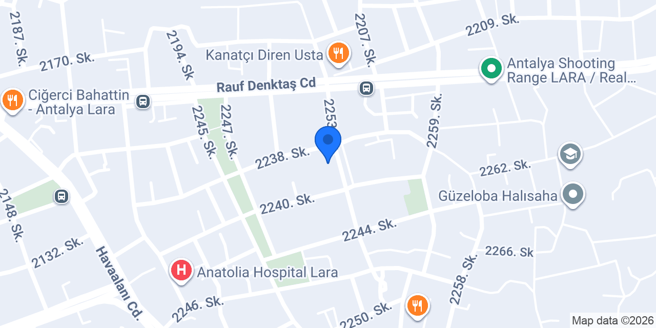 Lara Örnekköy Büfe Güzeloba konumu
