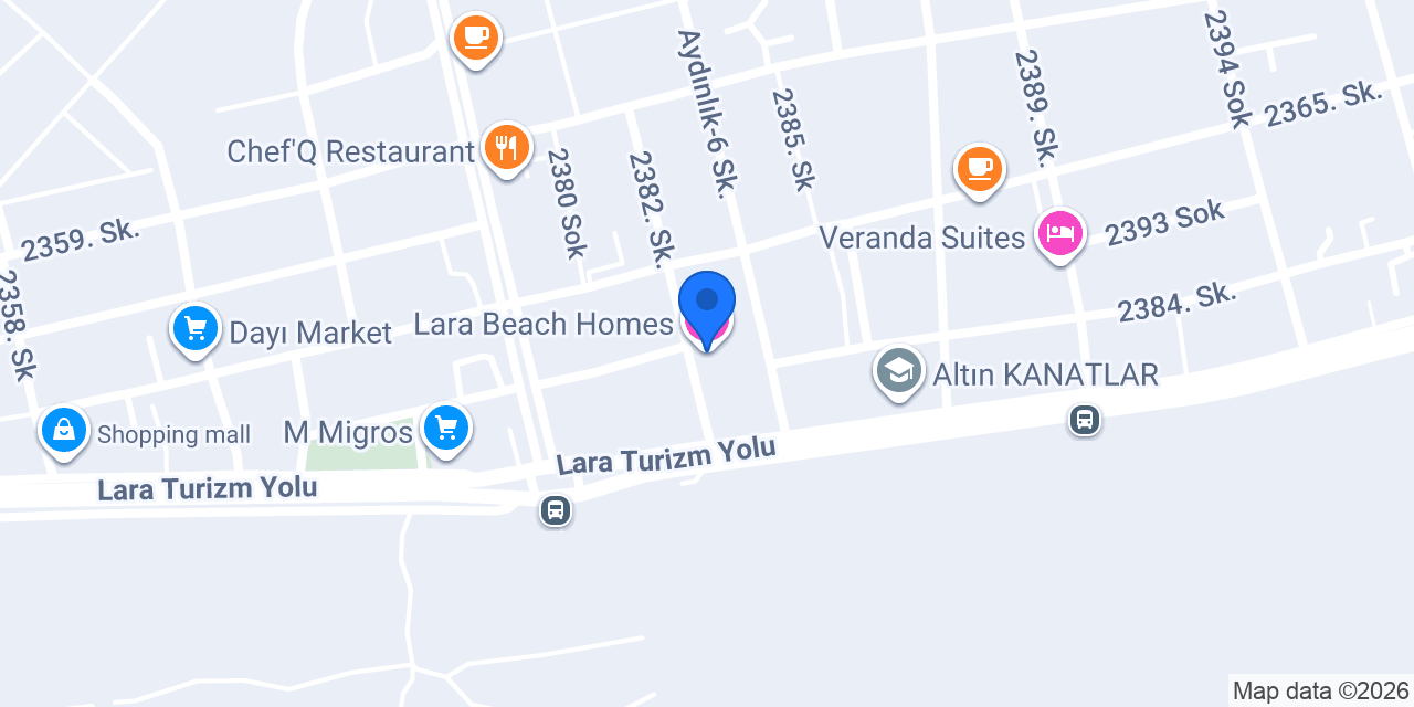 Lara Beach Homes konumu