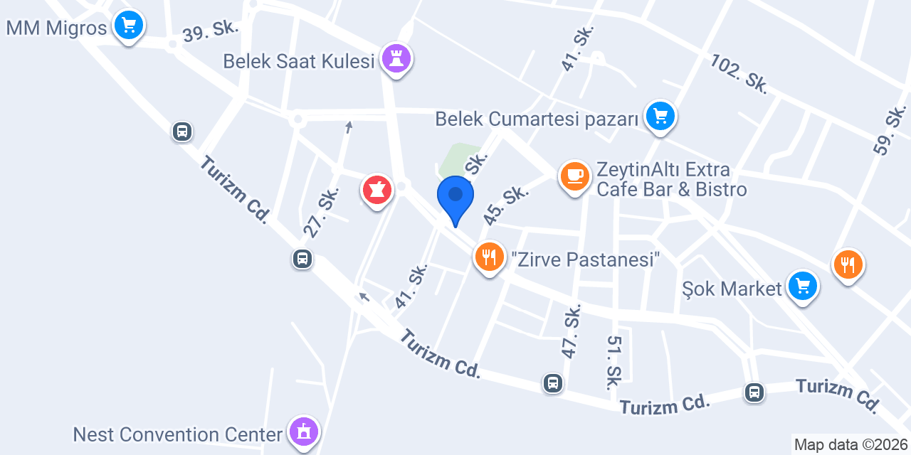 Belek Ocakbaşı Steak house restorant konumu