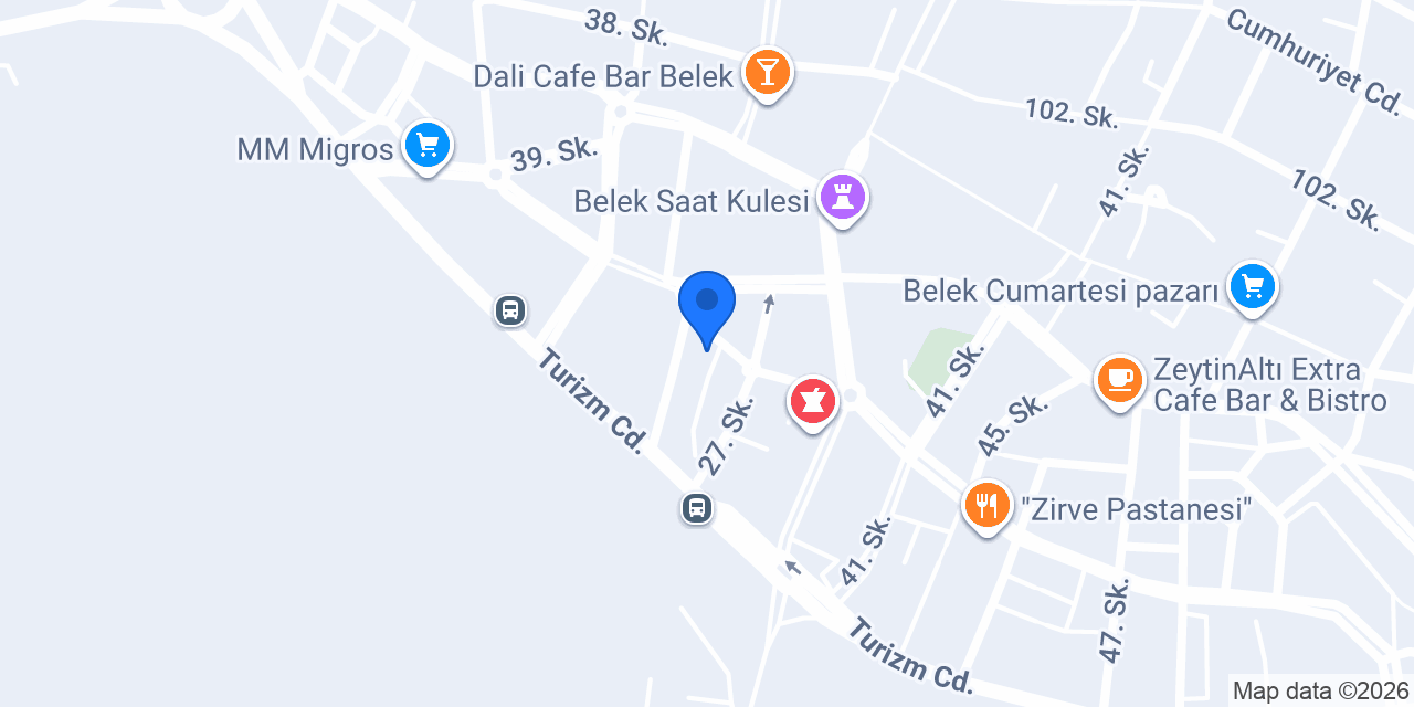 Belek Cafe&Bistro Kadraj konumu