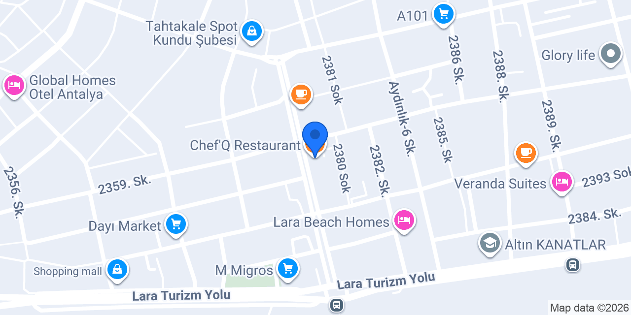 Chef'Q Restaurant konumu