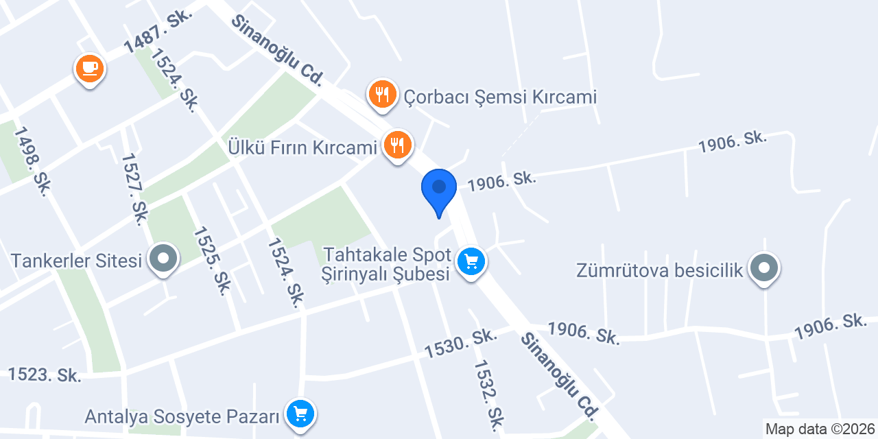 Yasemin Çiçek Evi Antalya konumu