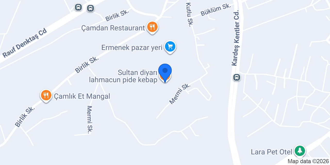 Sultan diyarı lahmacun pide kebap konumu