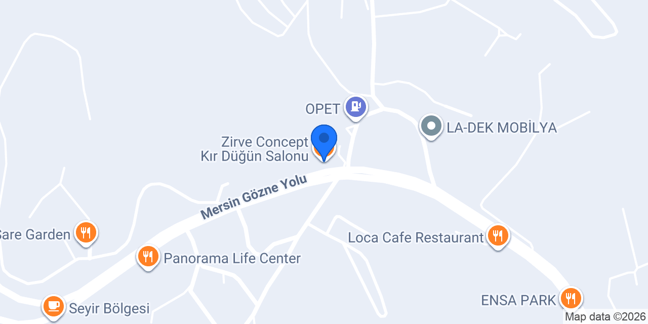Zirve Concept Kır Düğün Salonu konumu