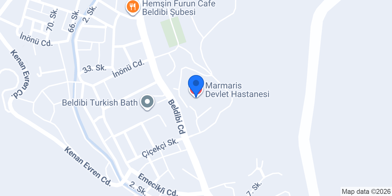Marmaris Devlet Hastanesi konumu