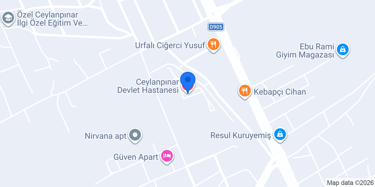 Ceylanpınar Devlet Hastanesi konumu