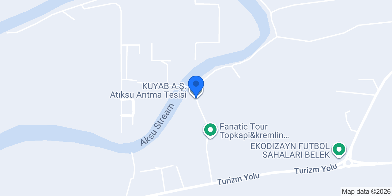 KUYAB A.Ş. Atıksu Arıtma Tesisi konumu