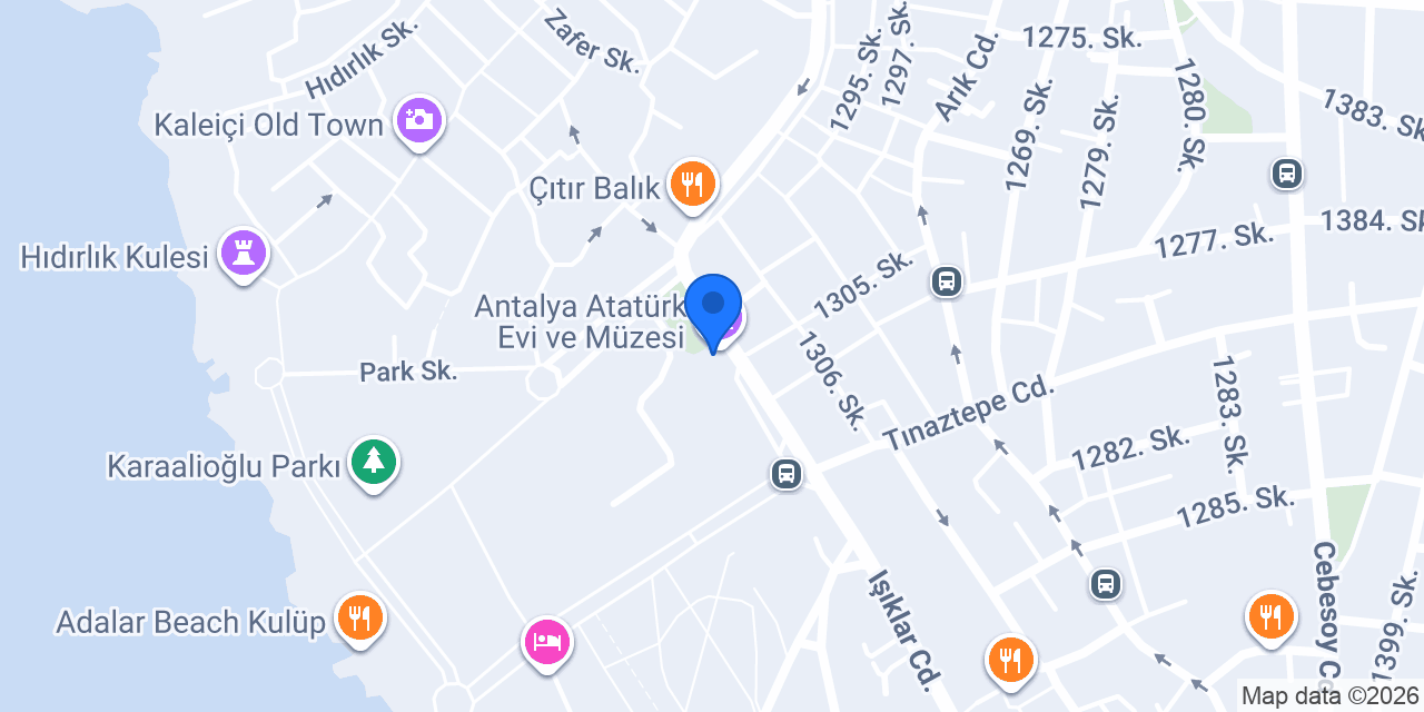 Antalya Atatürk Evi ve Müzesi konumu
