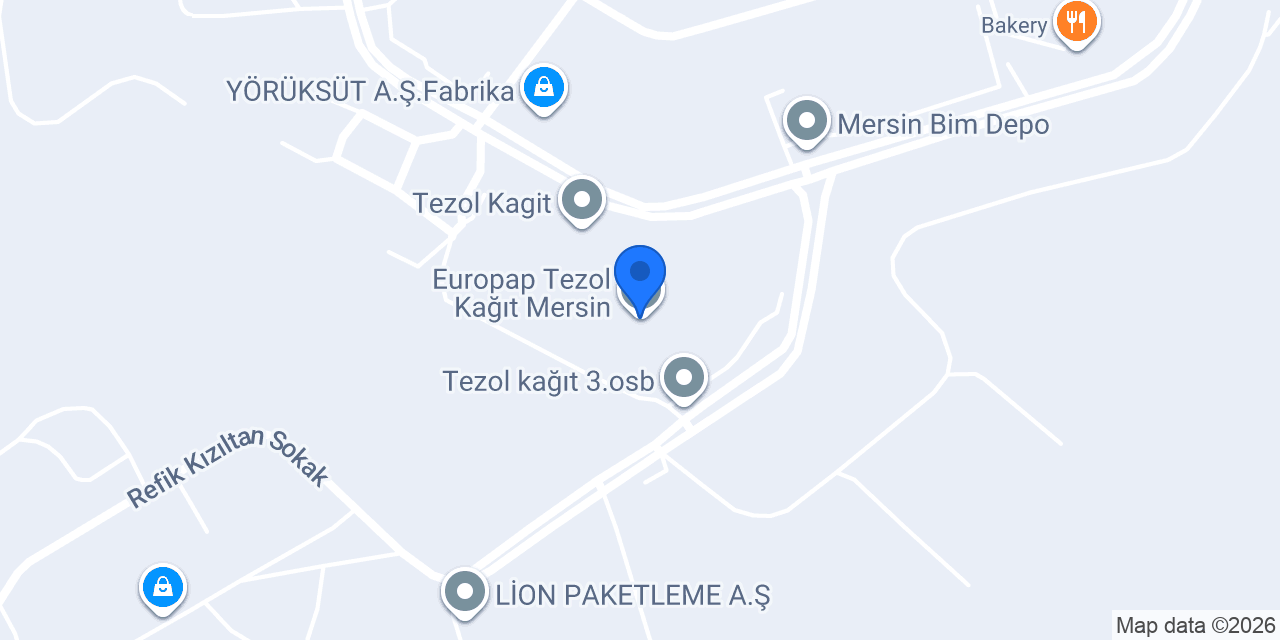 Europap Tezol Kağıt Mersin konumu