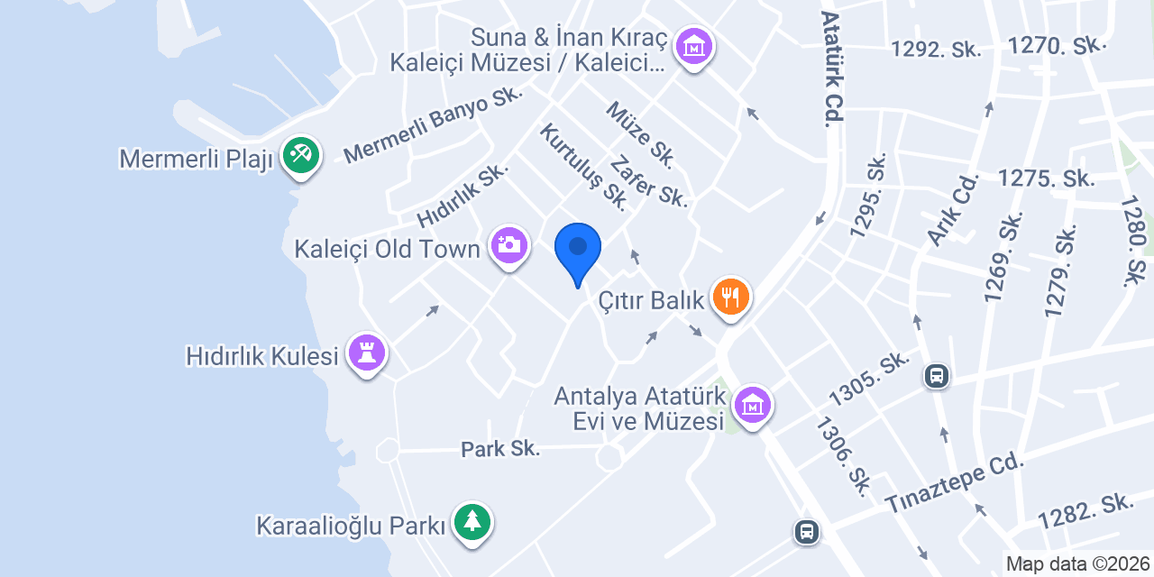 Karaf Bistro Kaleiçi konumu