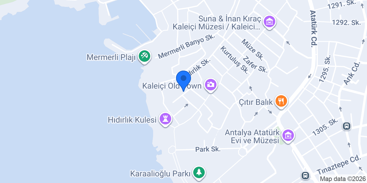Hadrianus Hotel Kaleiçi konumu