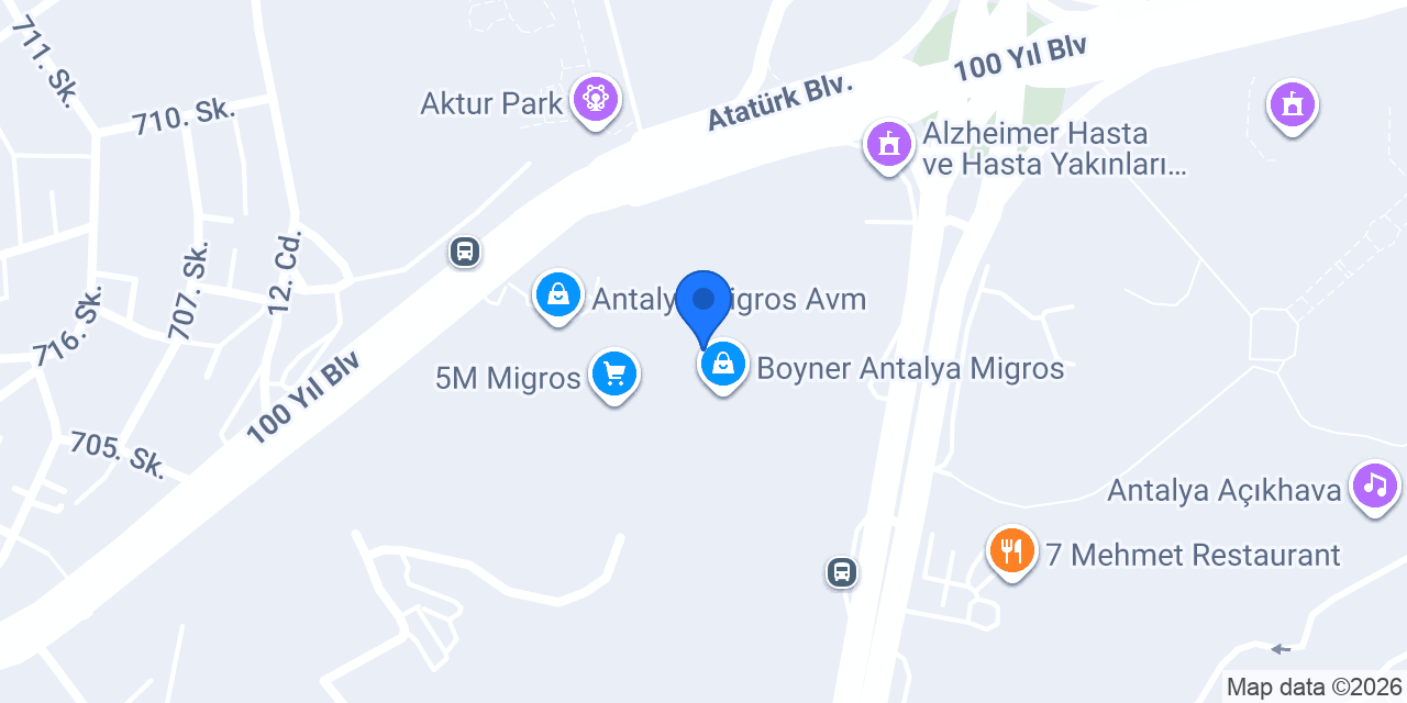 Yilmaz Optik Migros AVM konumu