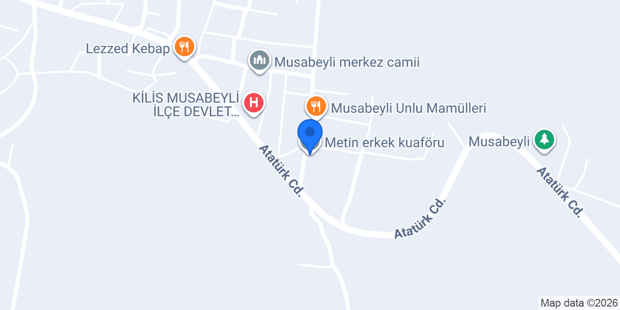 Metin erkek kuaföru konumu