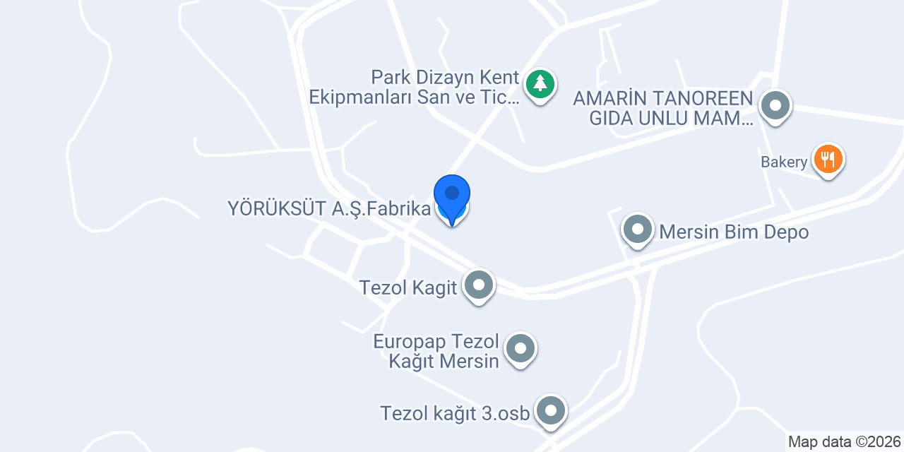 YÖRÜKSÜT A.Ş.Fabrika konumu