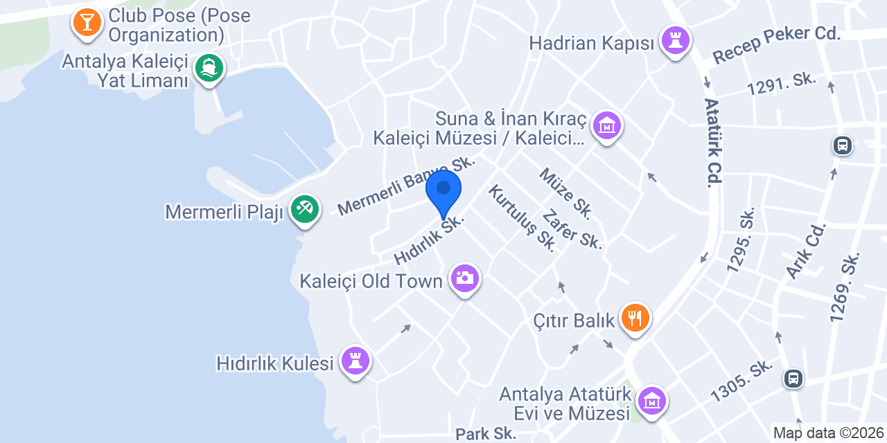 Raven PUB Kaleiçi konumu