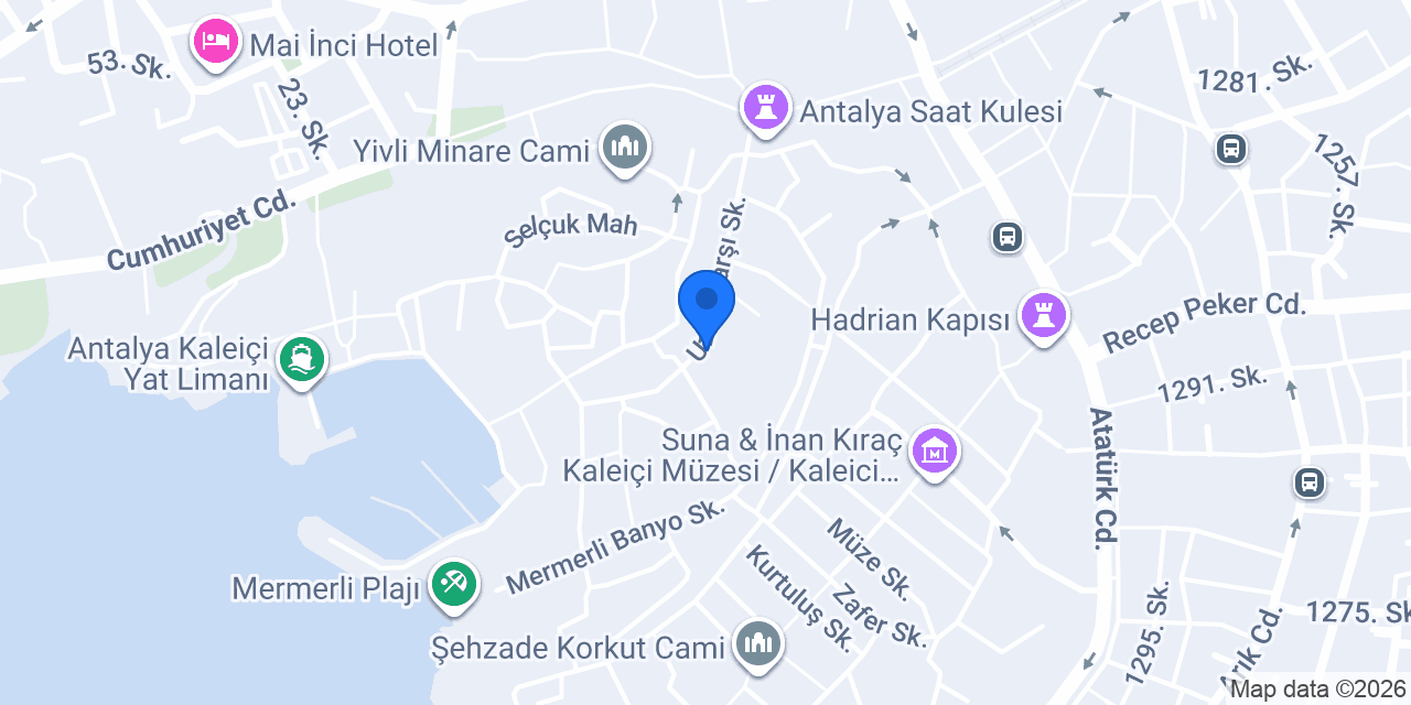 Kaleiçi Deli Divane konumu