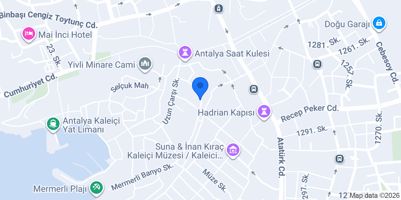 Pizza V Kaleiçi konumu