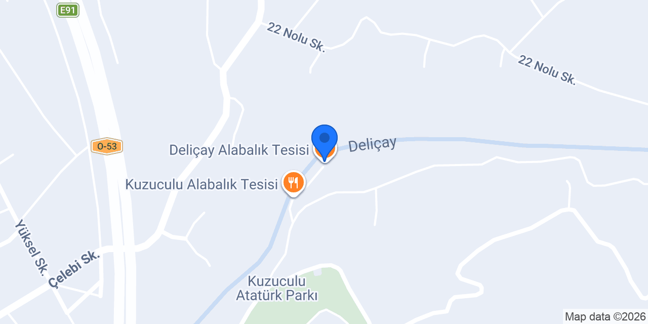 Deliçay Alabalık Tesisi konumu