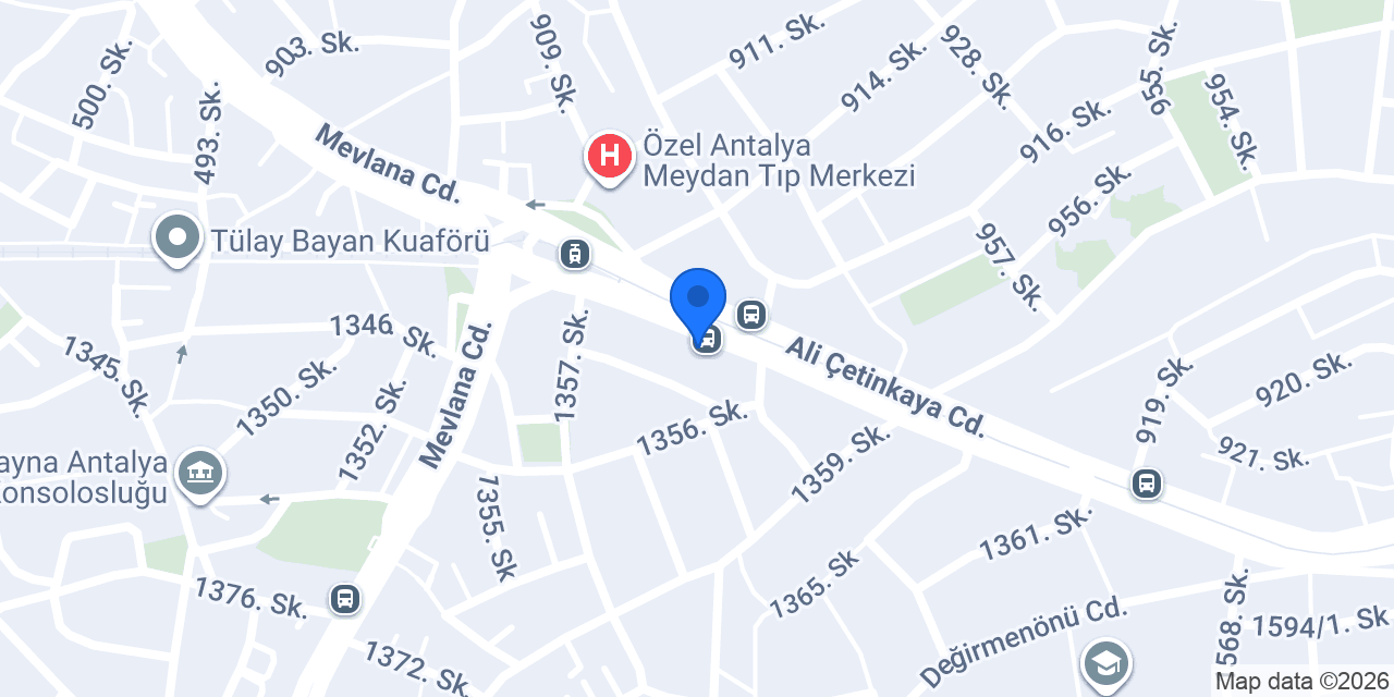 Antalya Meydan Sürücü Kursu konumu