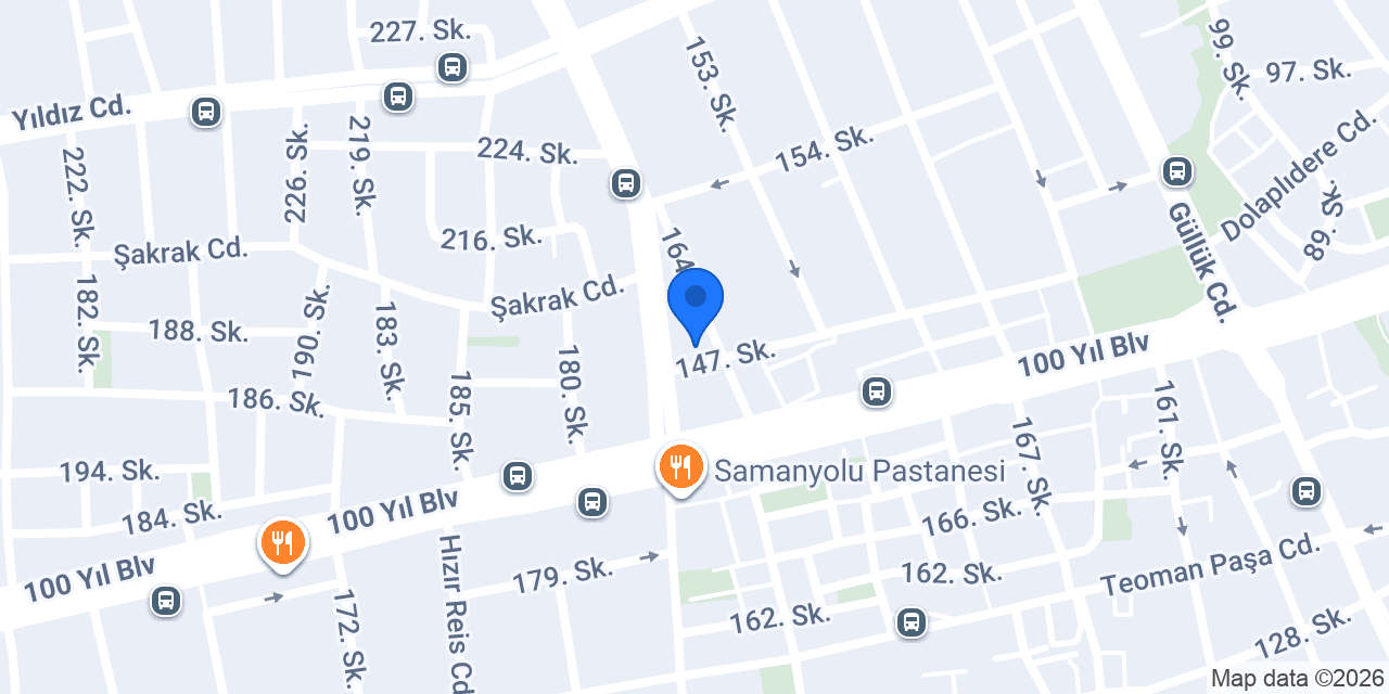 Onay Hamamı 100. Yıl Şubesi konumu
