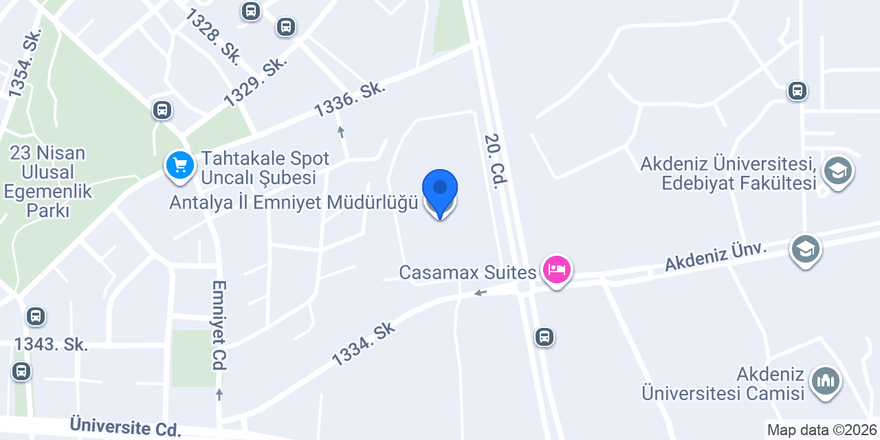 Antalya İl Emniyet Müdürlüğü konumu