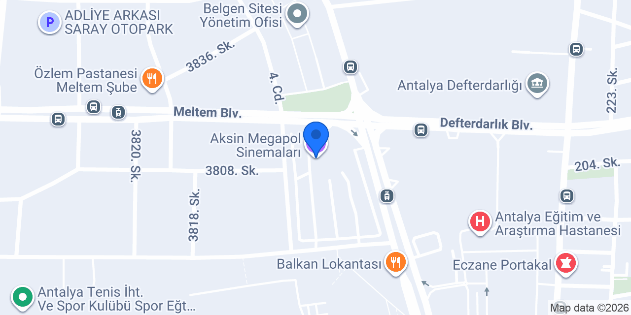 Aksin Megapol Sinemaları konumu