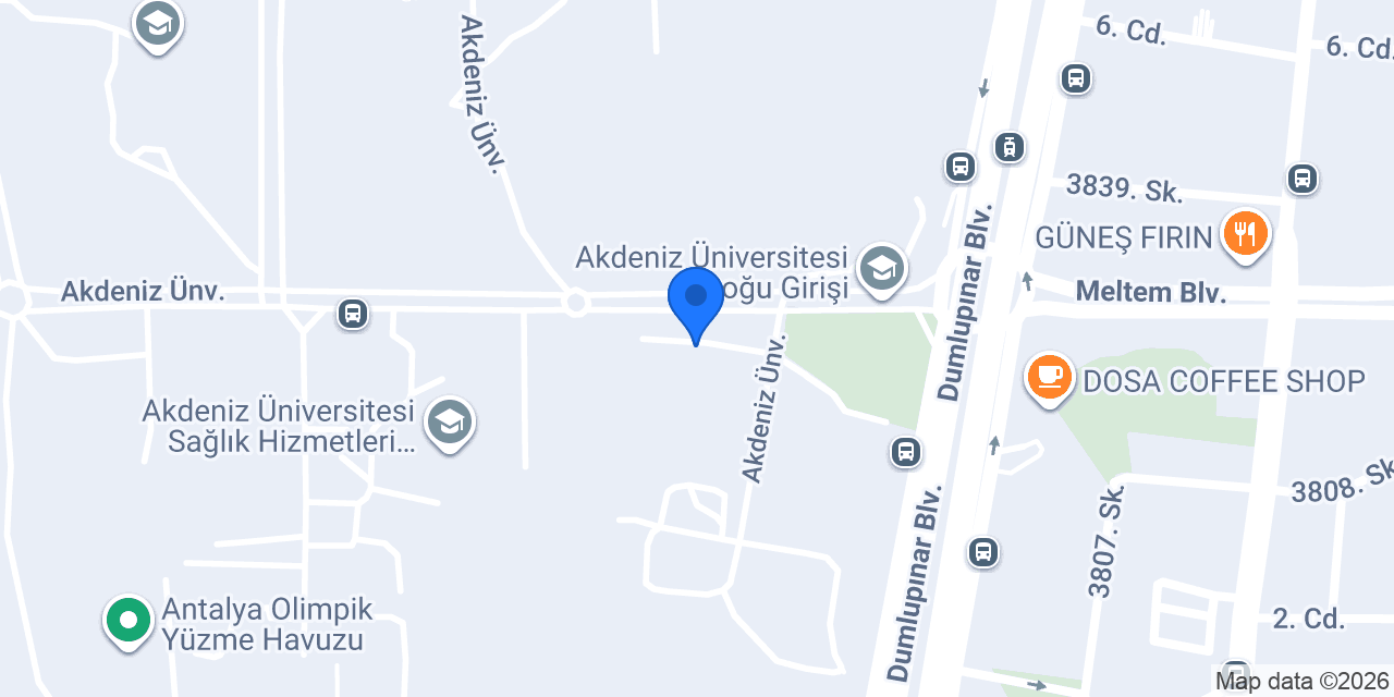 Akdeniz Üniversitesi Sosyal Tesisler konumu