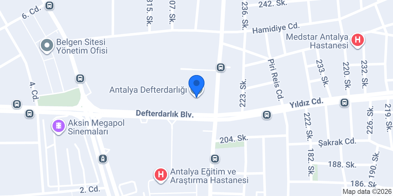 Antalya Defterdarlığı konumu