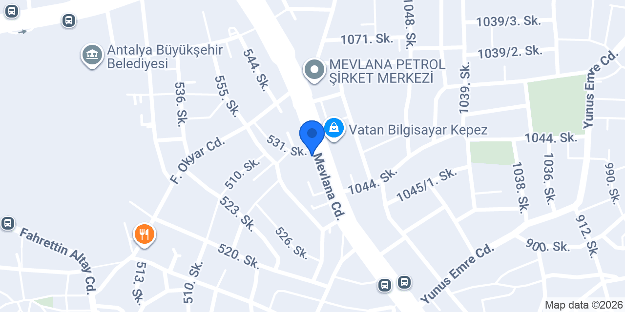 Bülent Börekçilik Antalya Muratpaşa Yüksekalan konumu