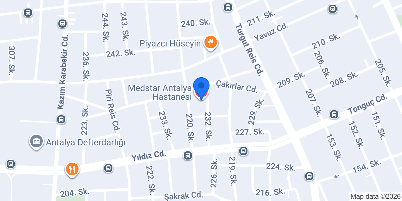 Medstar Antalya Hastanesi konumu