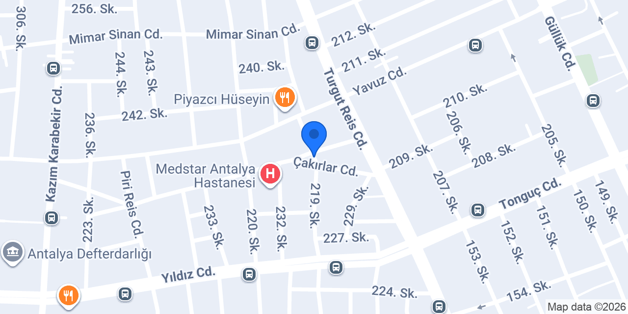 Medstar Antalya Taksi konumu