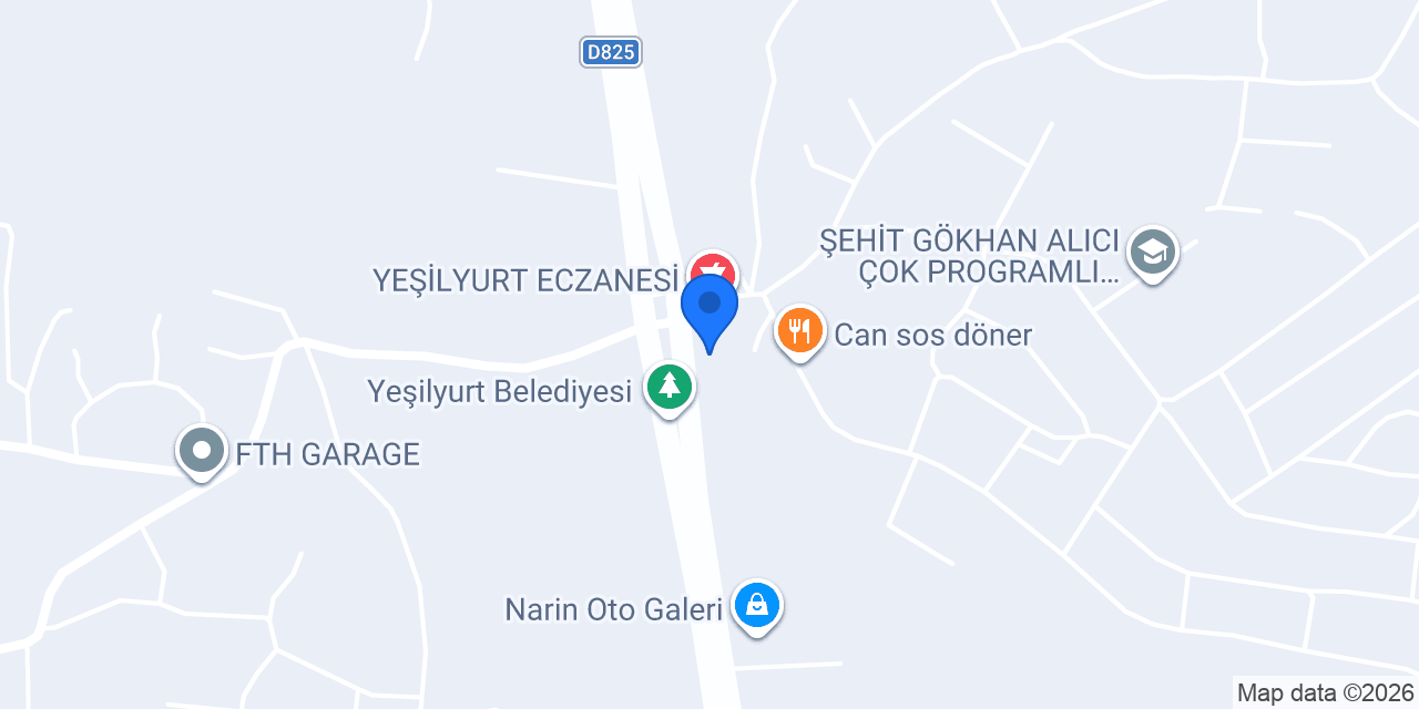 Yeşilyurt pastanesi konumu