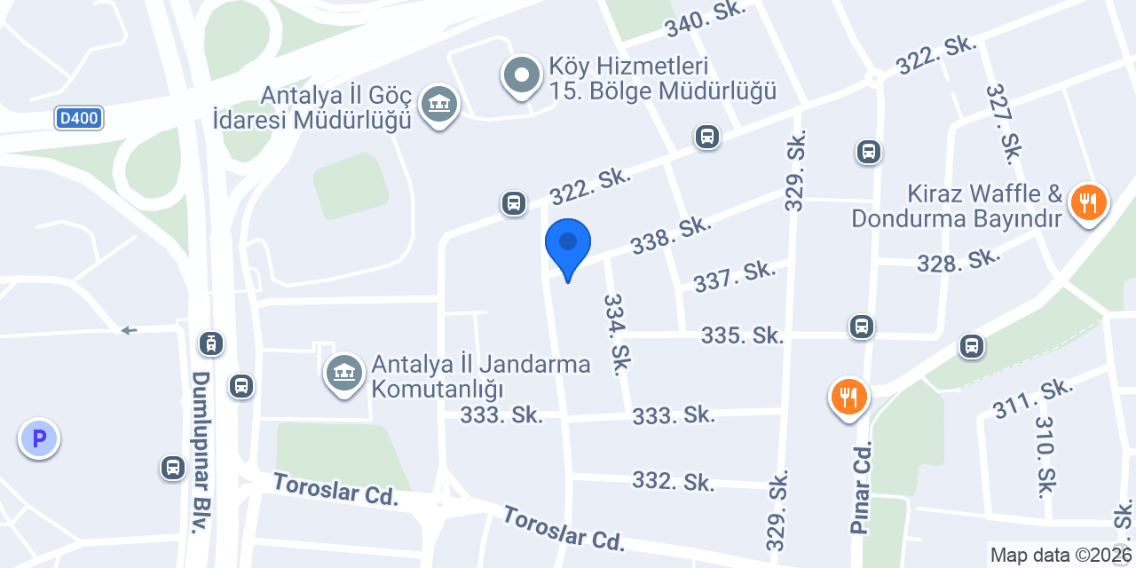 E-Güven Antalya Satış Ofisi konumu