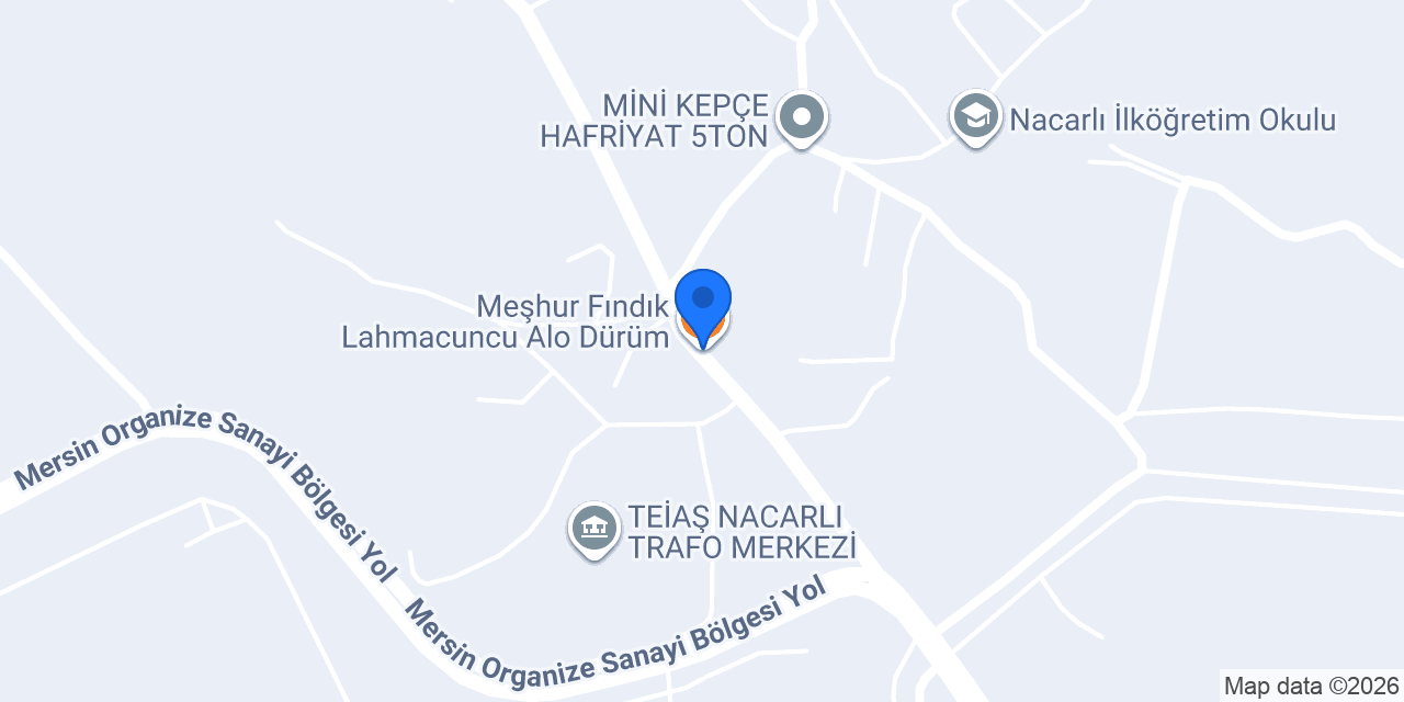 Meşhur Fındık Lahmacuncu Alo Dürüm konumu