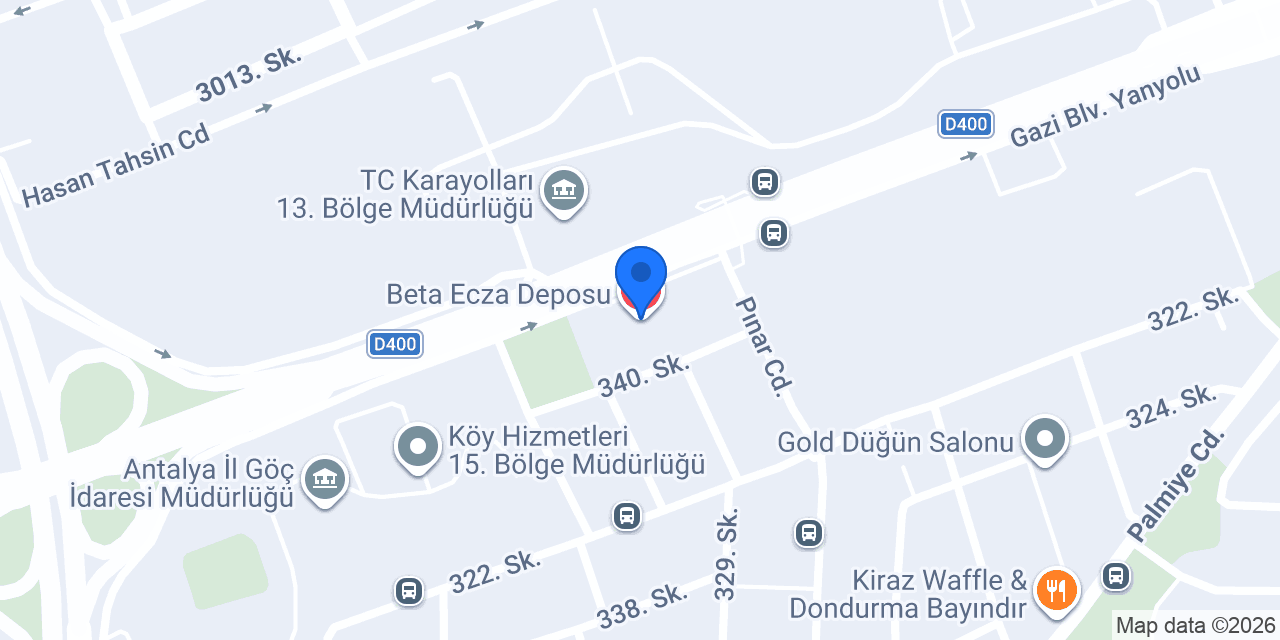 Beta Ecza Deposu konumu
