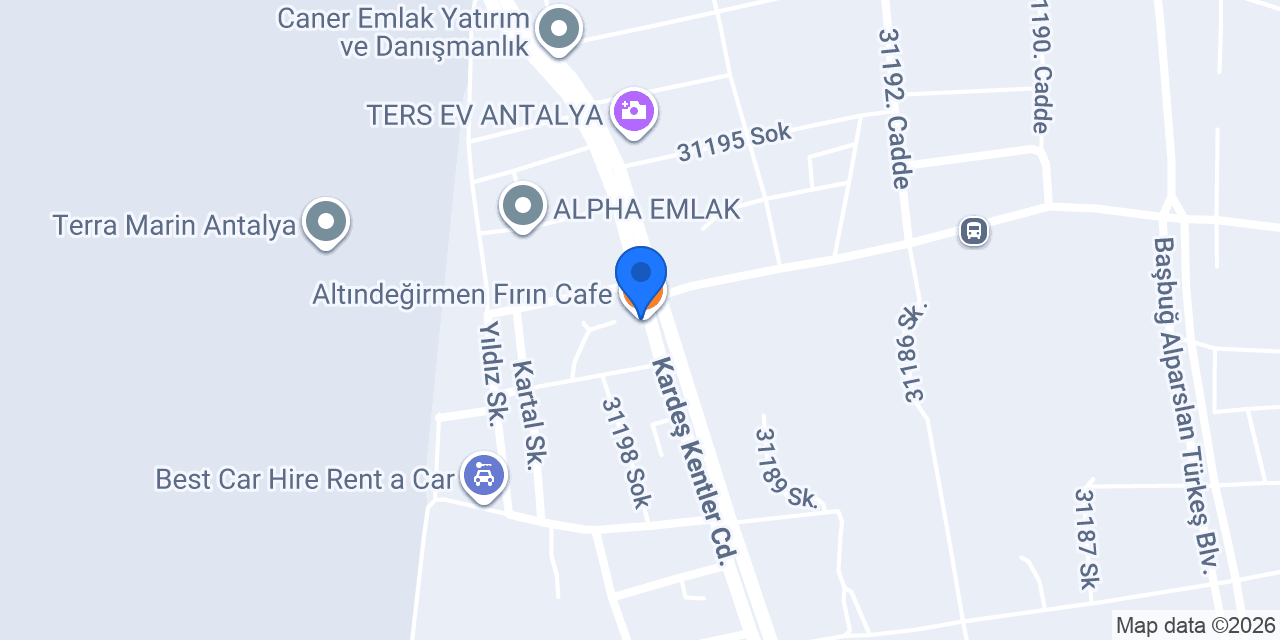Altındeğirmen Fırın Cafe konumu